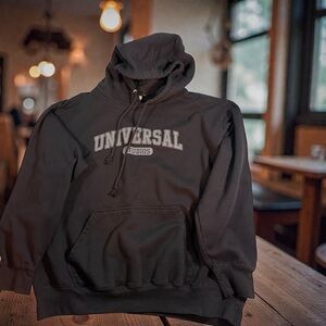 Universal Studios Heavy Hoodie Sweatshirt Adult XXL Black Gray Hollywood 90s